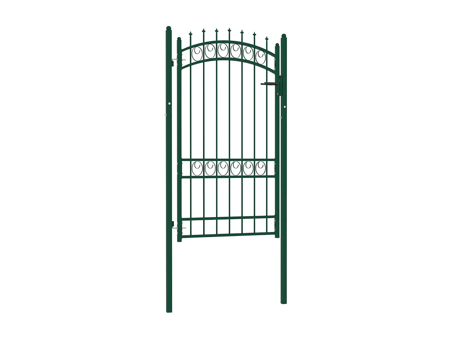 Portão de vedação com espigões Aço 100x175 cm Verde