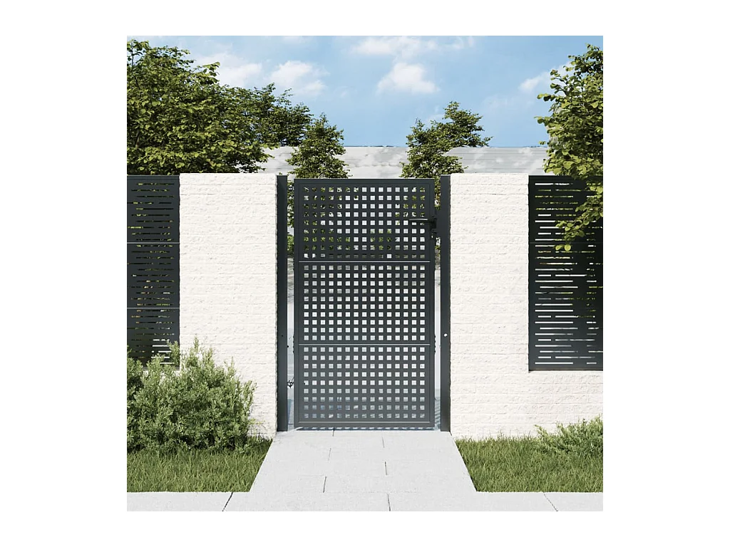 Portail de jardin anthracite 105x175 cm acier