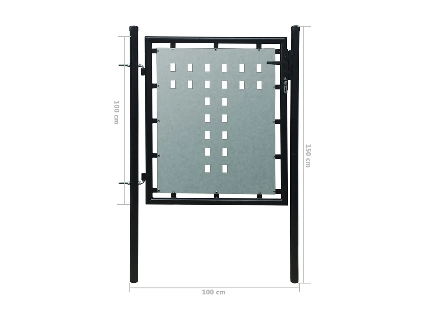 Portail simple de cl?ture Noir 100x150 cm
