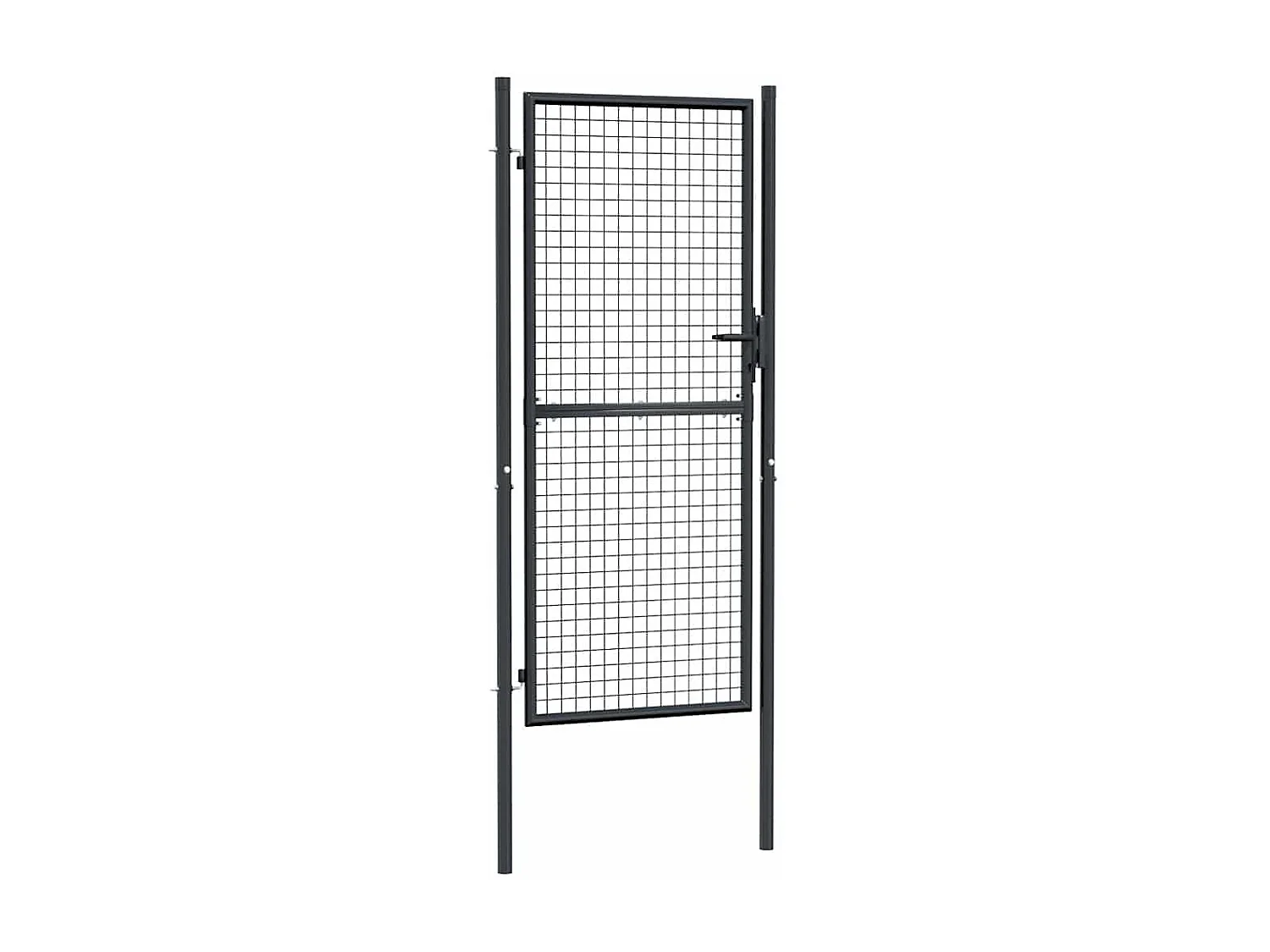 Puerta de jardín de malla de acero galvanizado 100 x 250 cm Gris