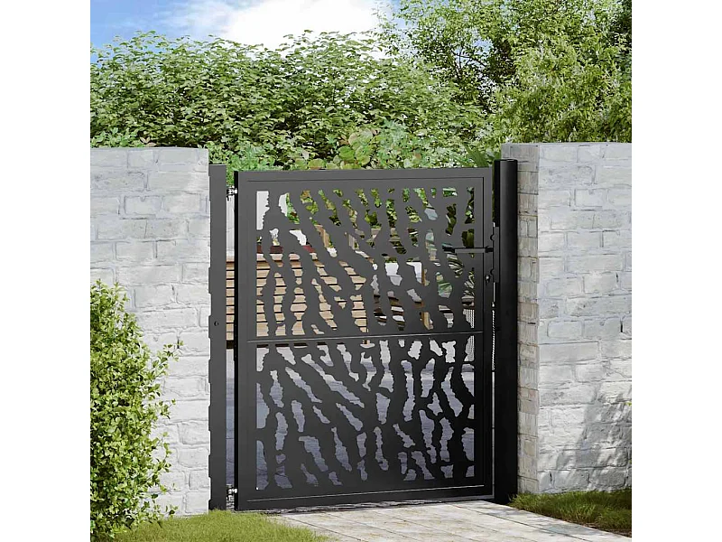 Portail de jardin noir 105x106 cm acier conception de tracés