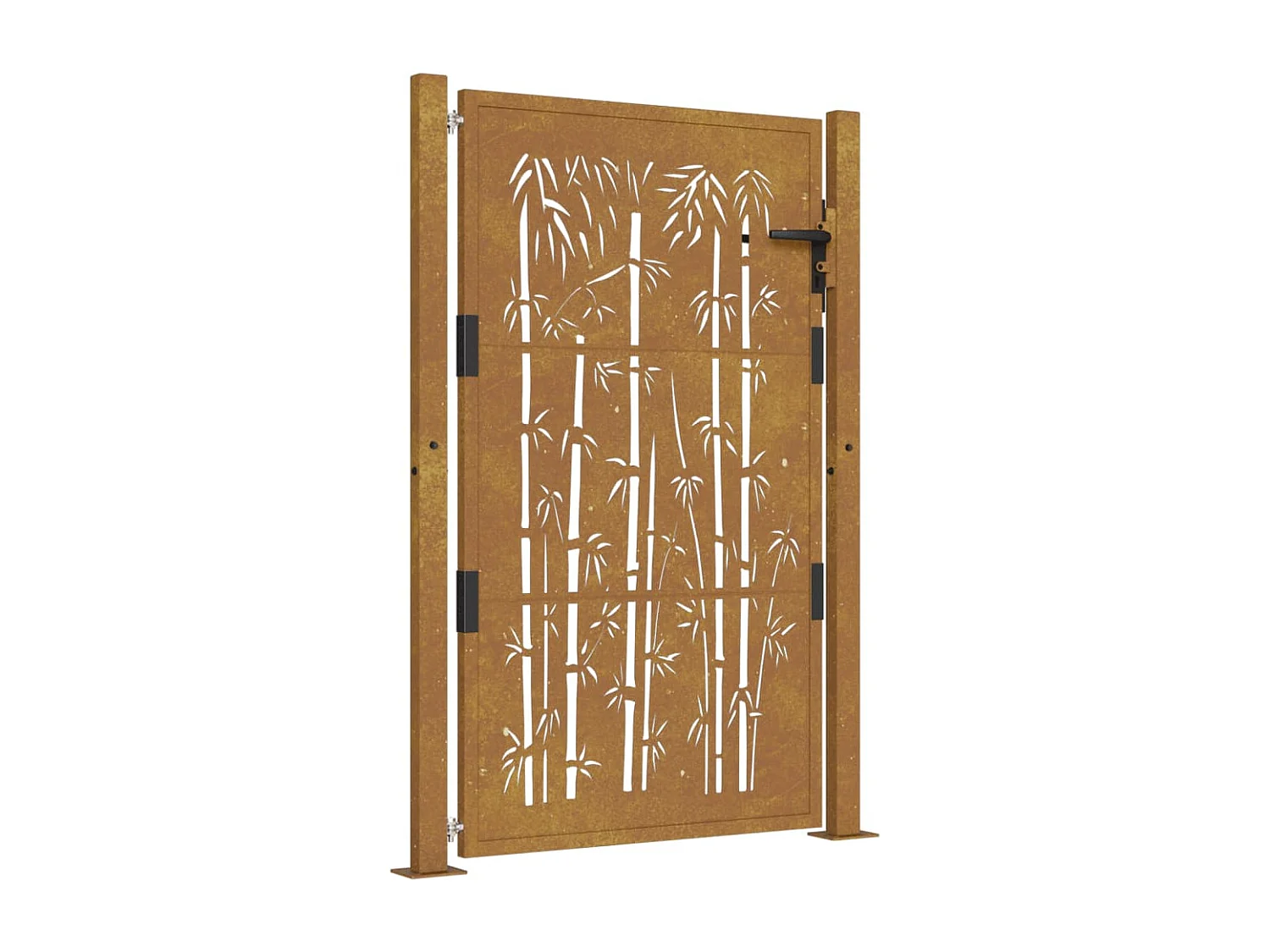 Gartentor 105x130 cm Cortenstahl Bambus Design