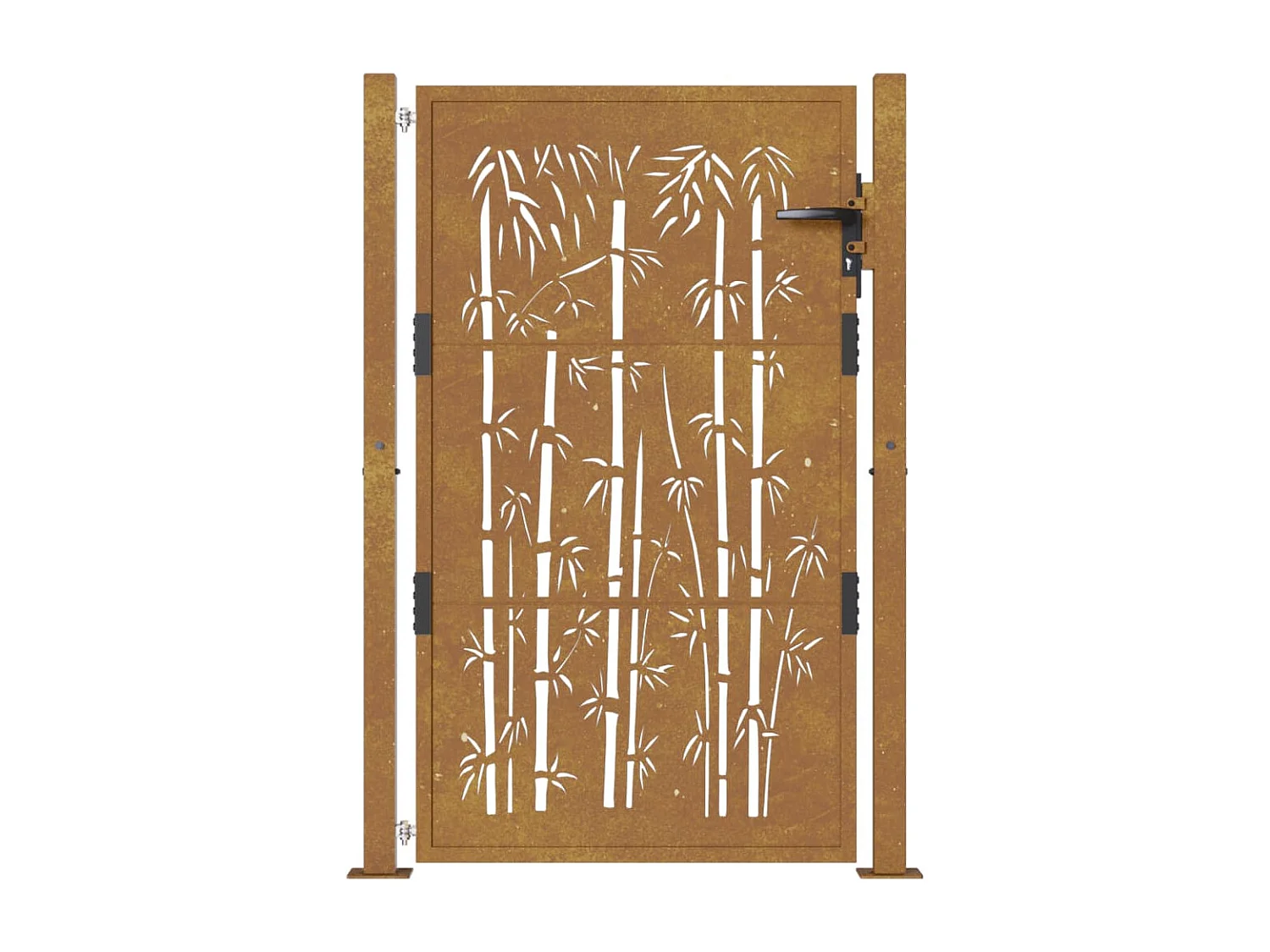 Gartentor 105x130 cm Cortenstahl Bambus Design