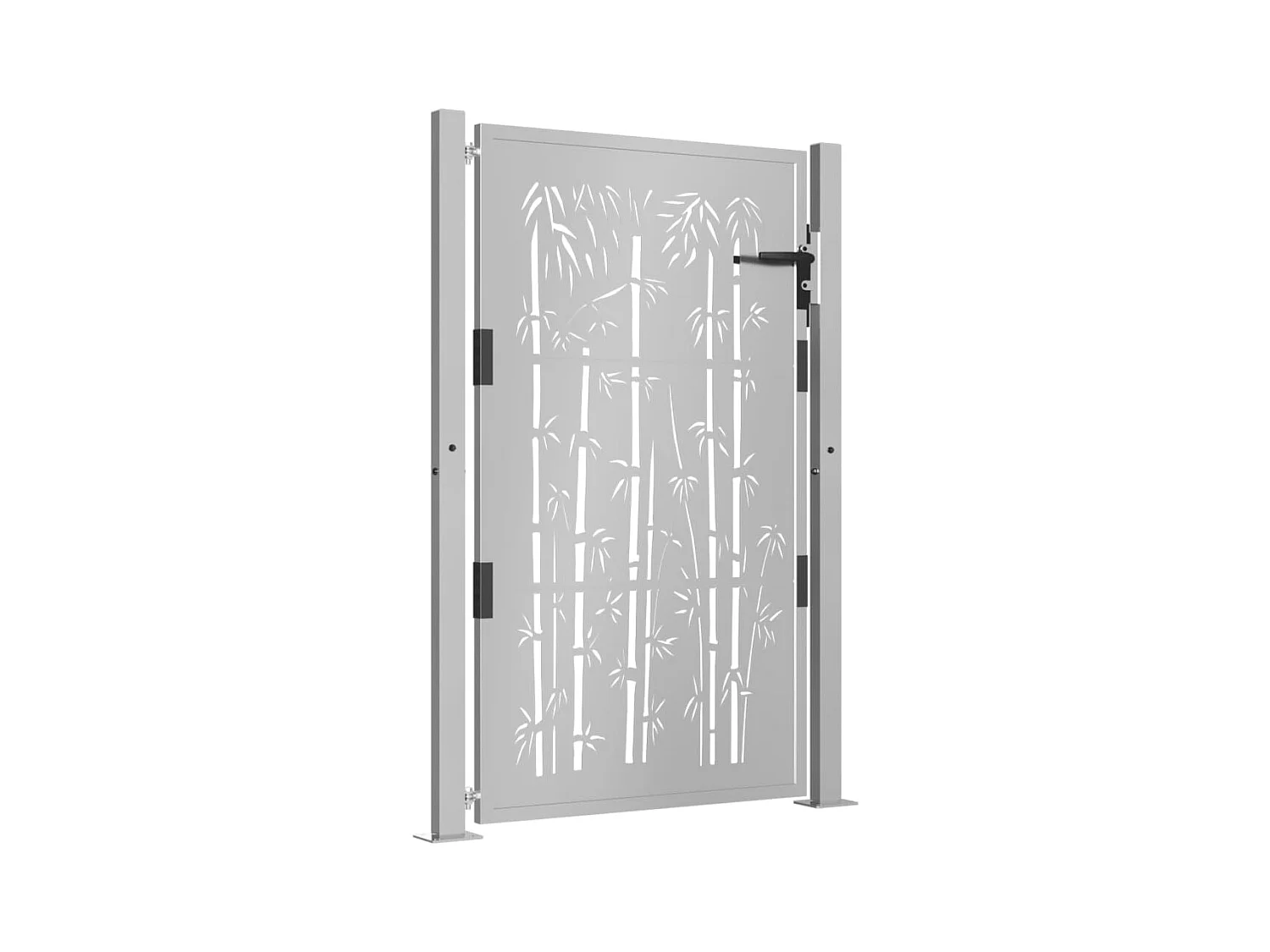 Portail de jardin 105x130 cm acier corten design de bambou