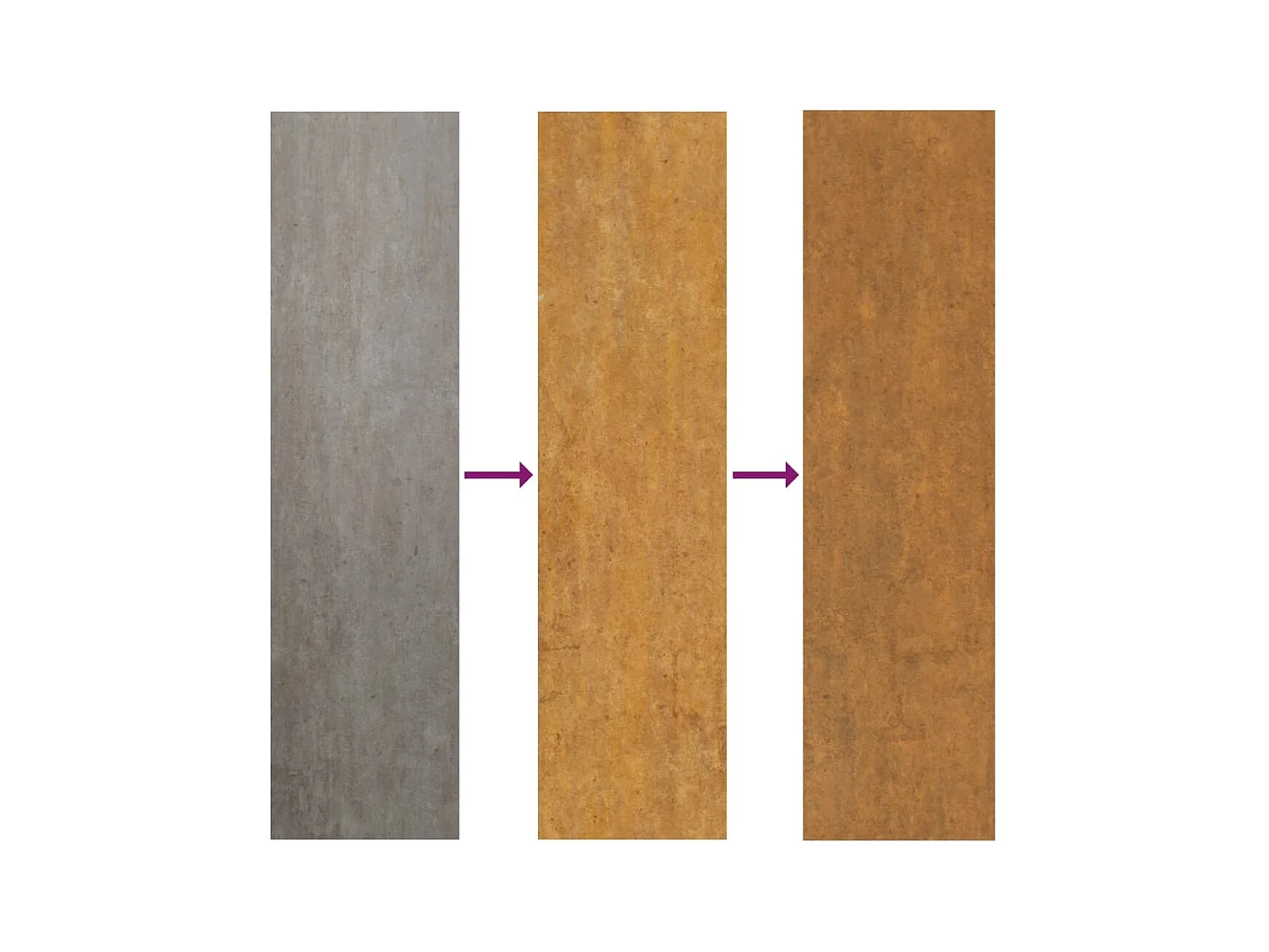 Portail de jardin 105x130 cm acier corten design de bambou