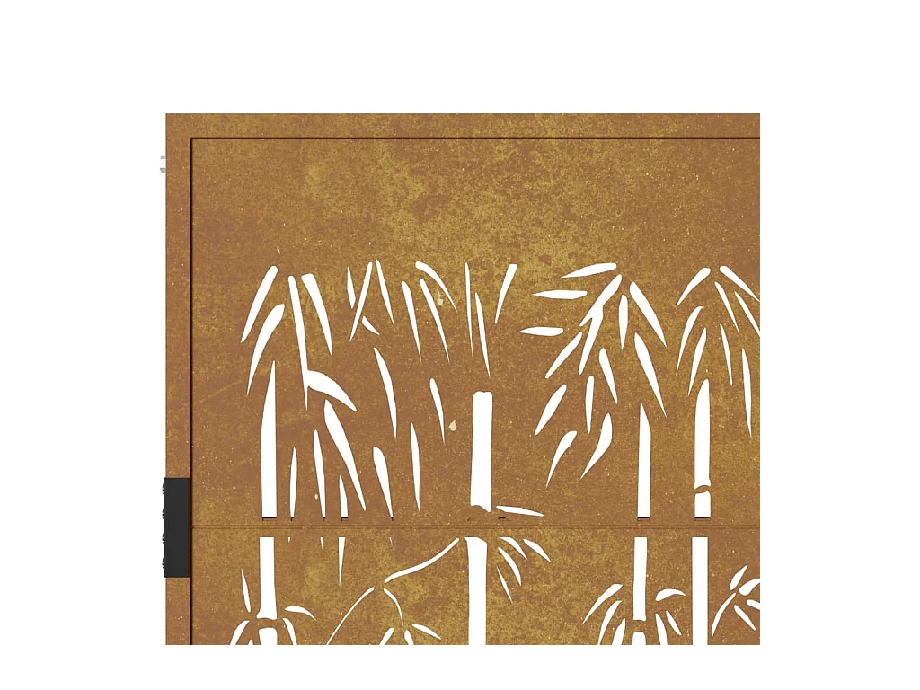 Portail de jardin 105x130 cm acier corten design de bambou