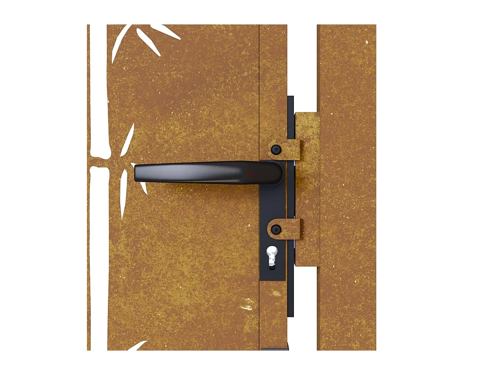 Portail de jardin 105x130 cm acier corten design de bambou