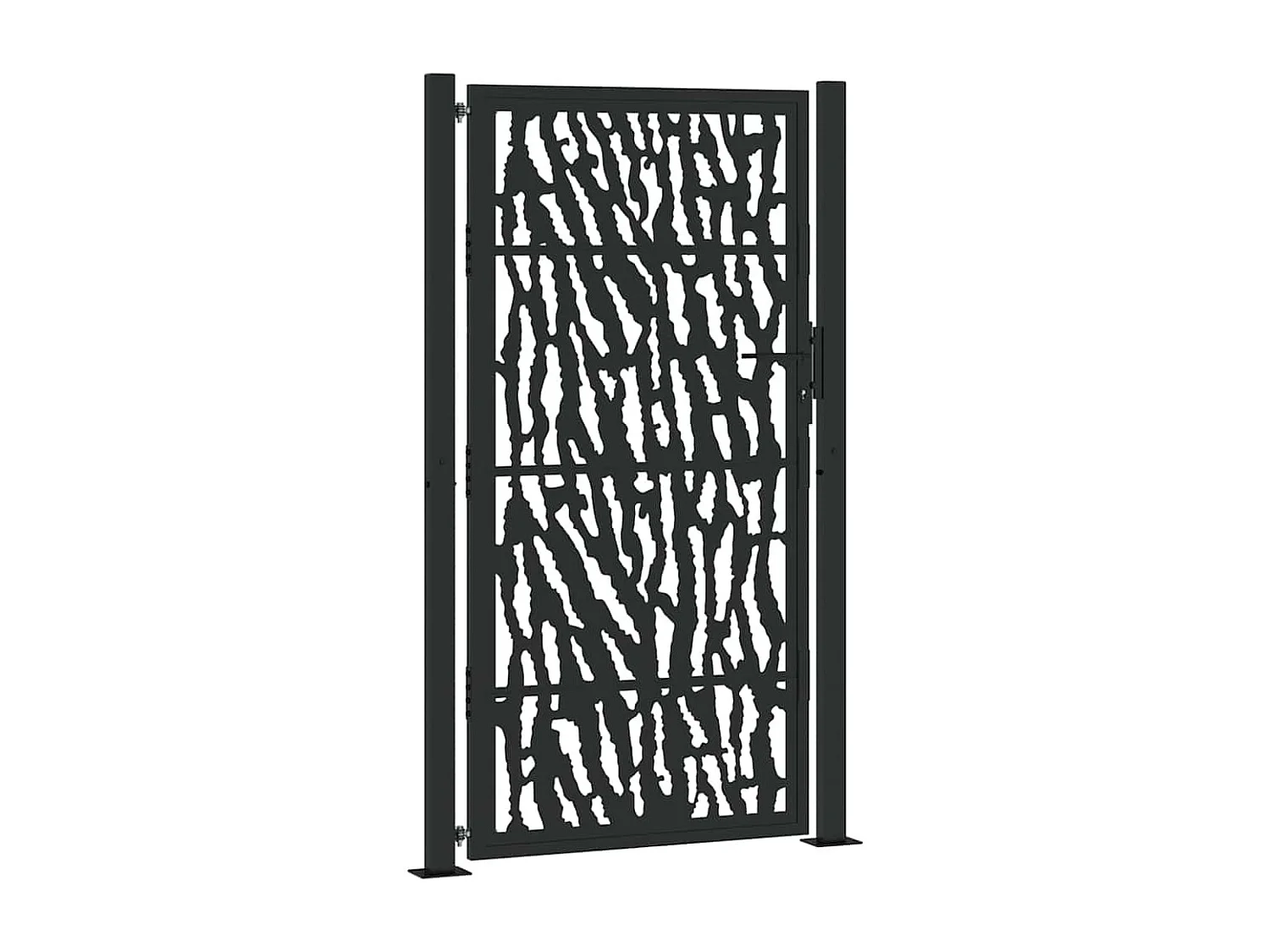 Schwarzes Gartentor 105x180 cm Stahl Liniendesign