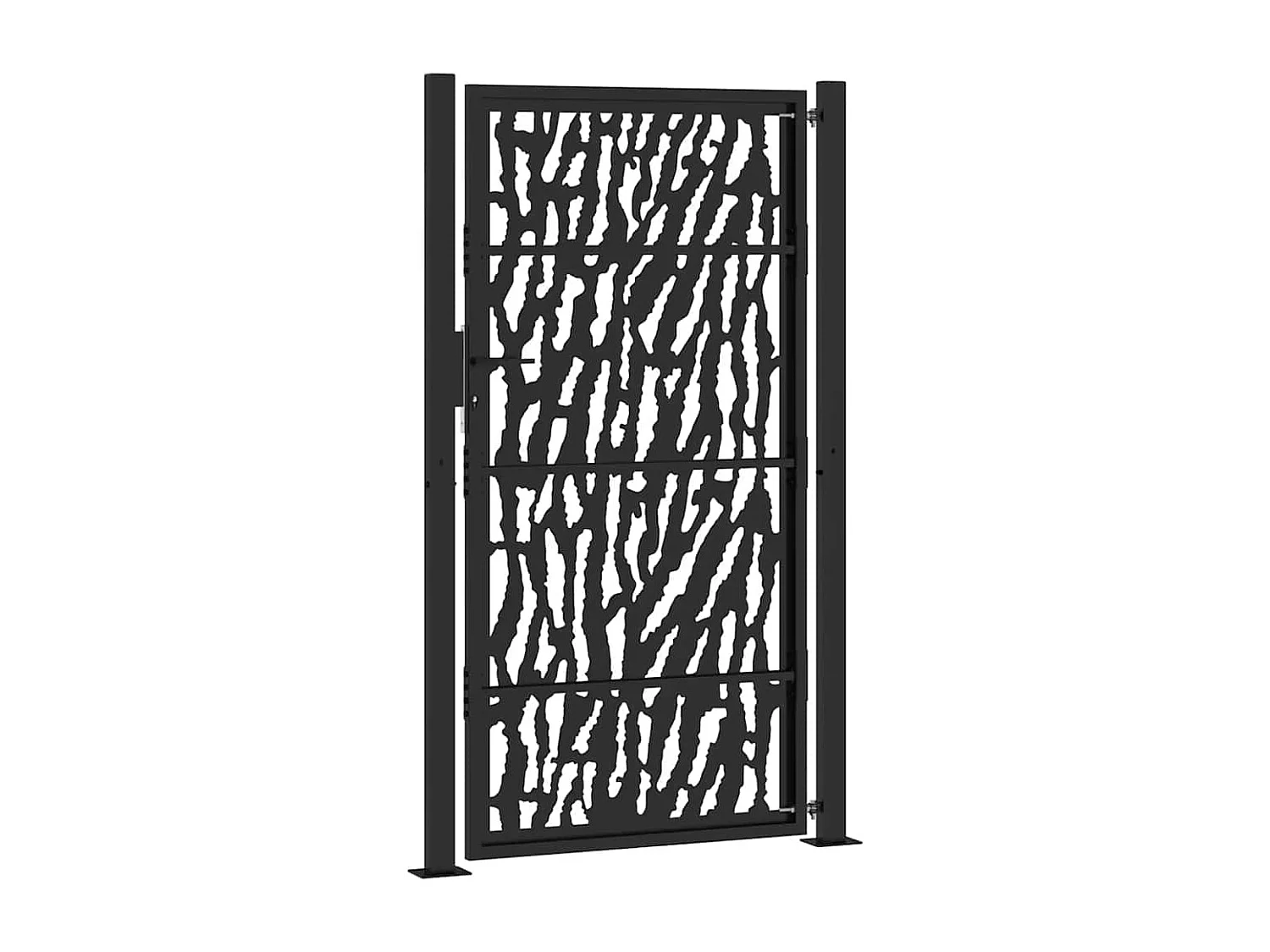 Schwarzes Gartentor 105x180 cm Stahl Liniendesign