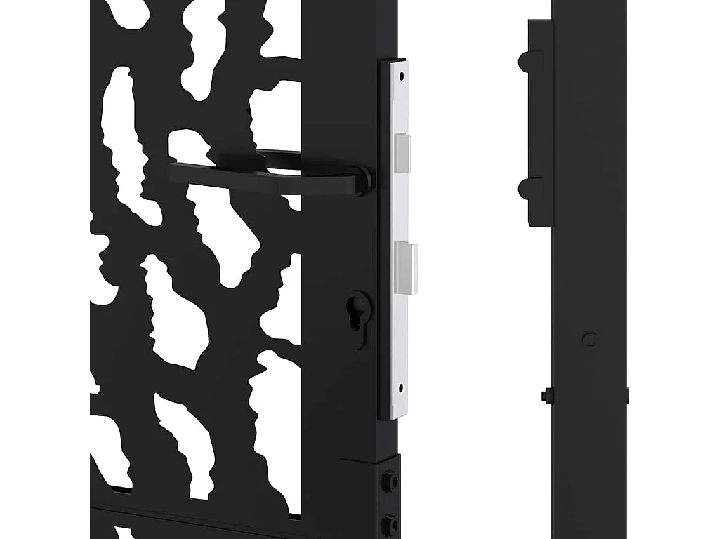 Schwarzes Gartentor 105x180 cm Stahl Liniendesign