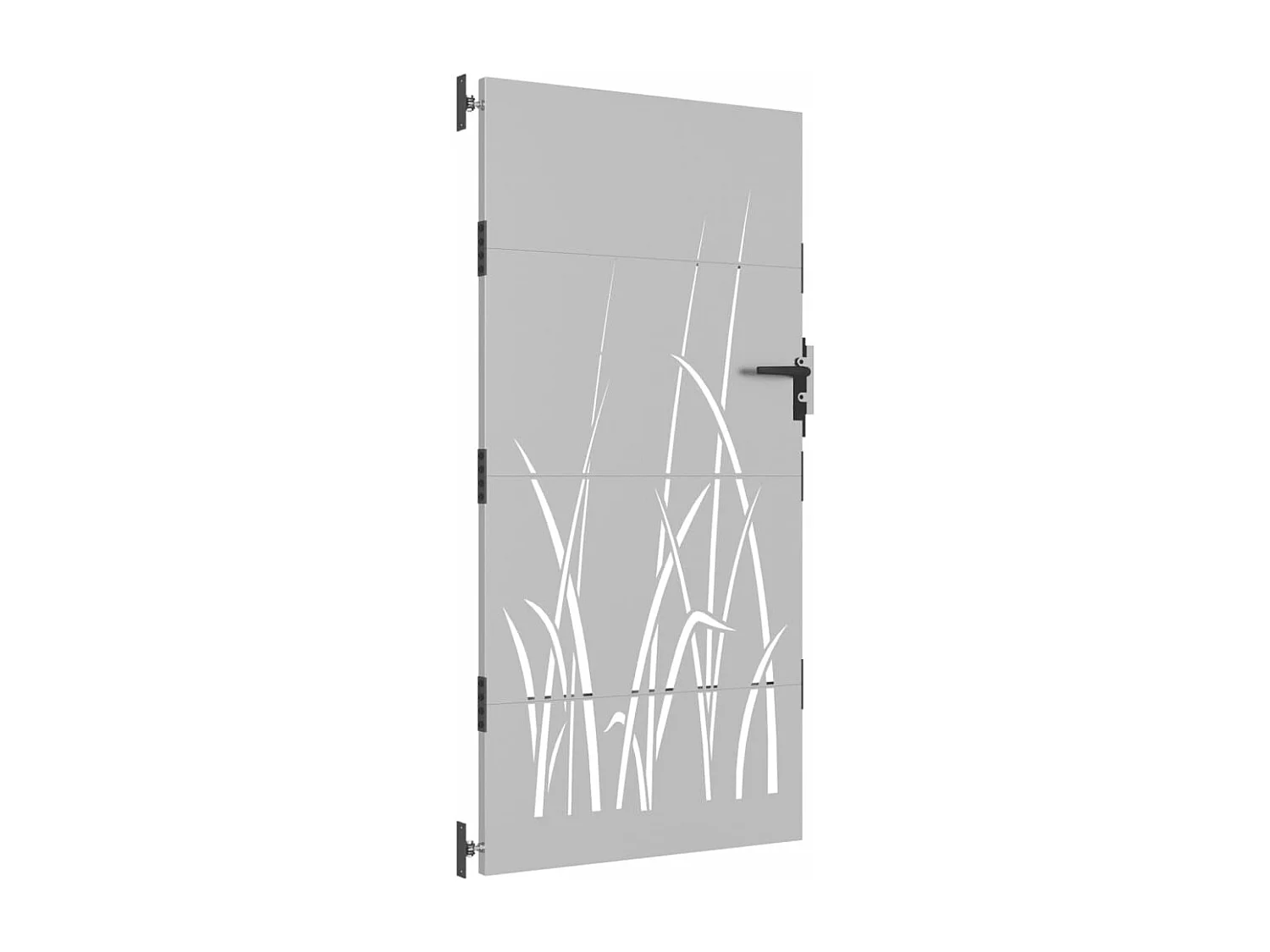 Portão de jardim 85x175 cm aço corten desenho grama