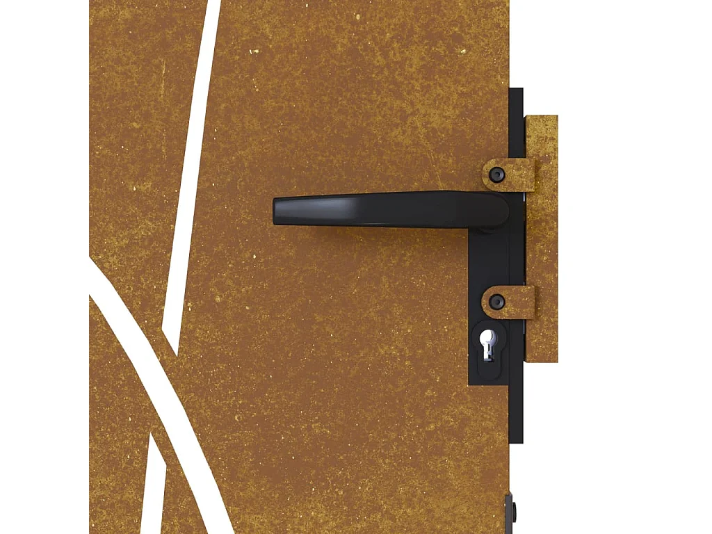 Portão de jardim 85x175 cm aço corten desenho grama