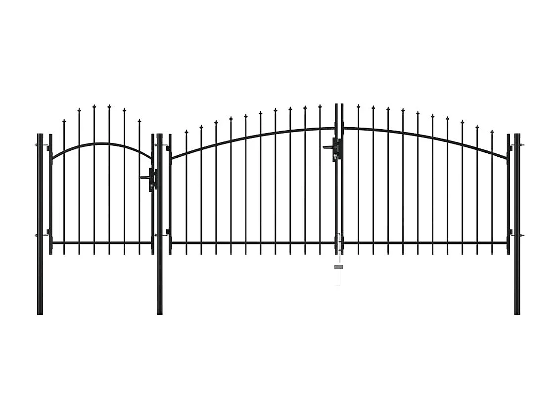 Puerta de jardín de acero 2,25 x 4 m color negro