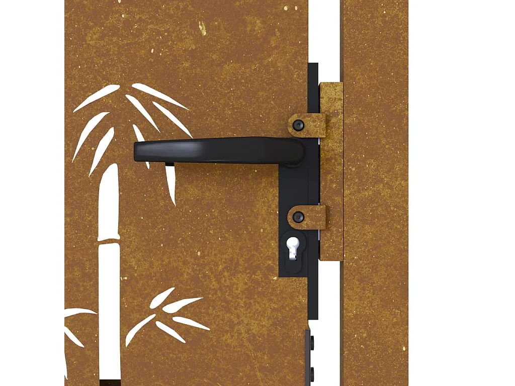 Gartentor 105x130 cm Cortenstahl Bambus Design