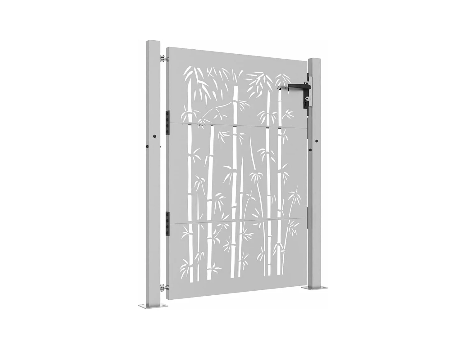 Portail de jardin 105x130 cm acier corten design de bambou