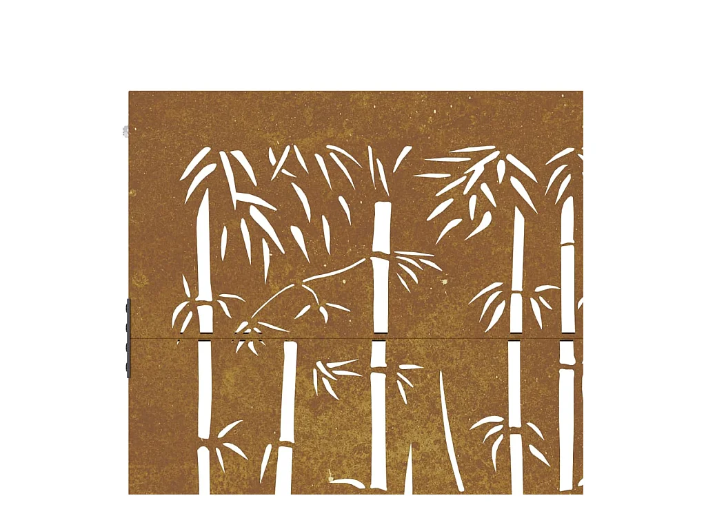 Portail de jardin 105x130 cm acier corten design de bambou