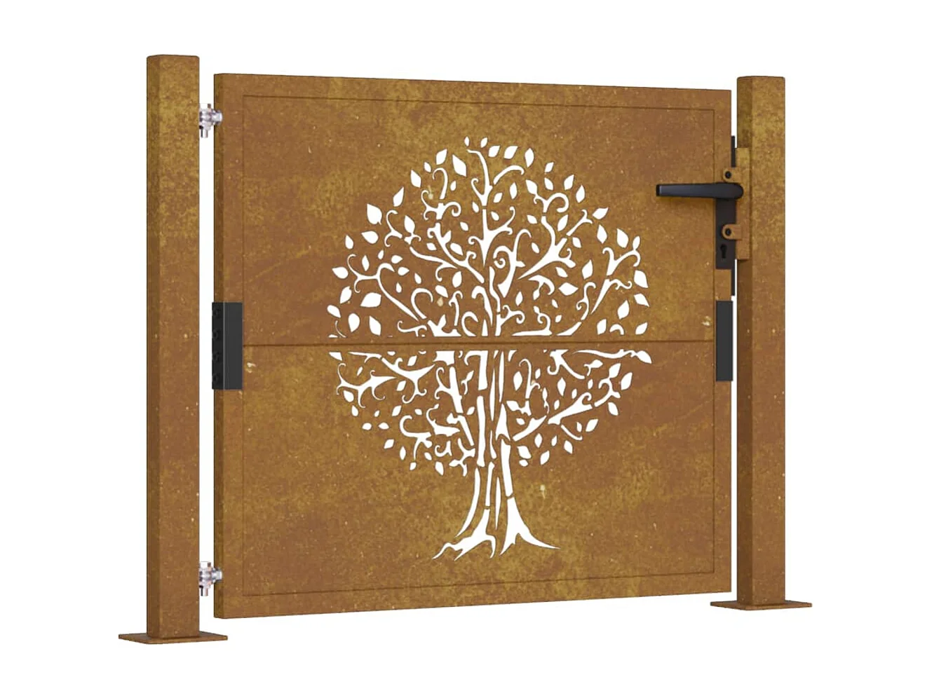 Gartentor 105x80 cm Cortenstahl Baumdesign