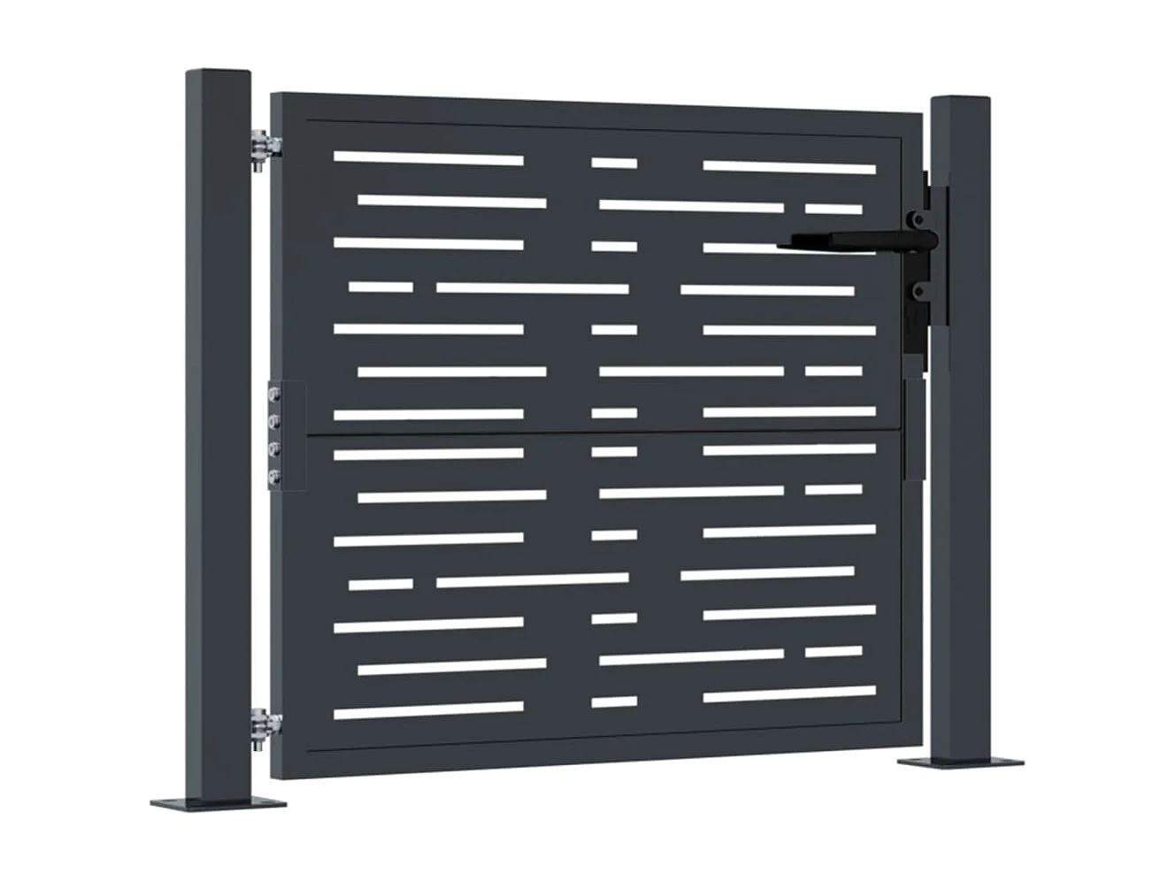 Puerta de jardín antracita 105x80cm acero diseño cuadrado