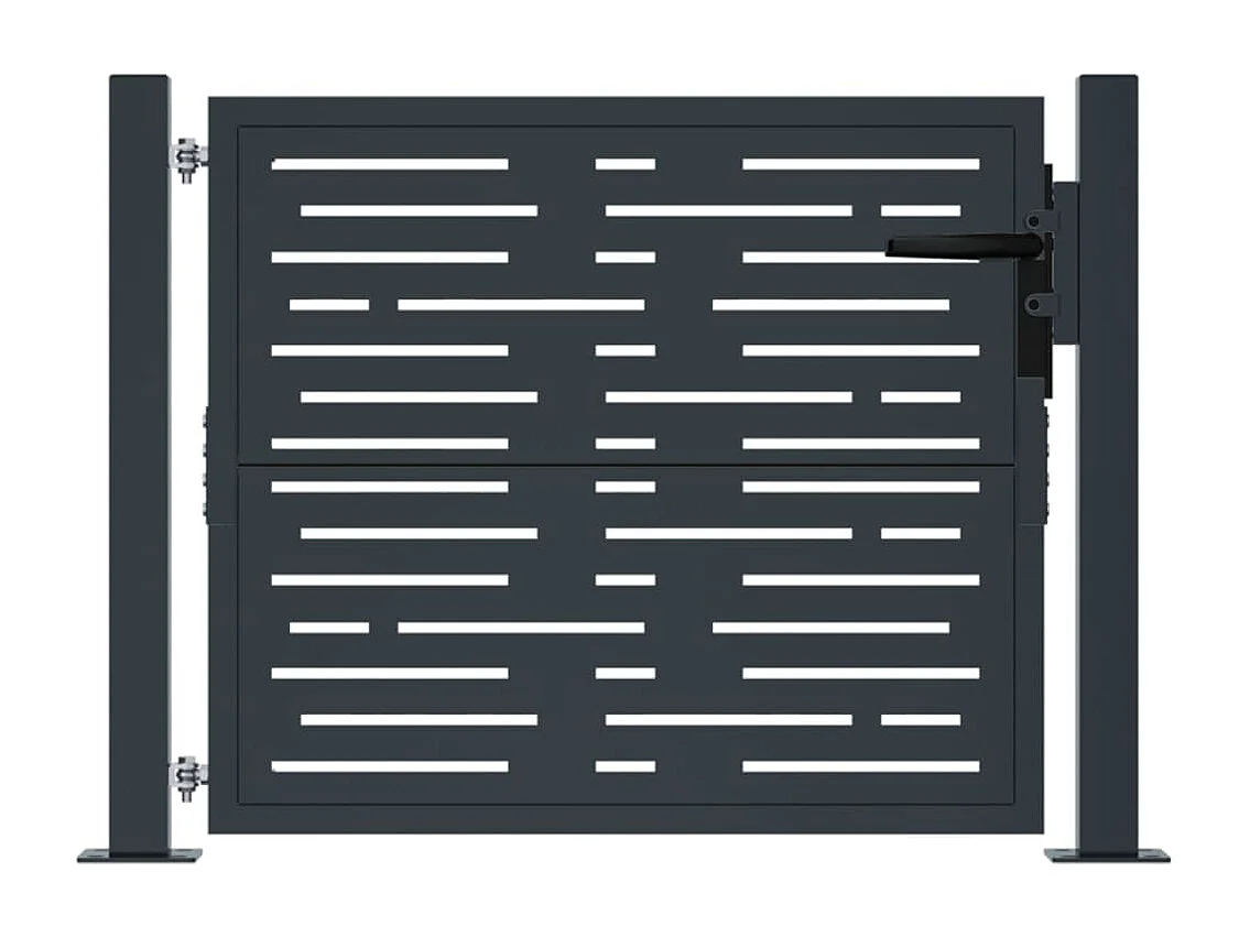Puerta de jardín antracita 105x80cm acero diseño cuadrado