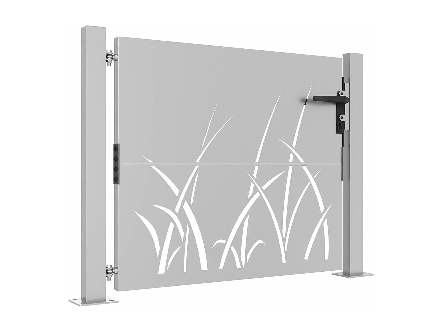 Portail de jardin 105x80 cm acier corten conception d'herbe