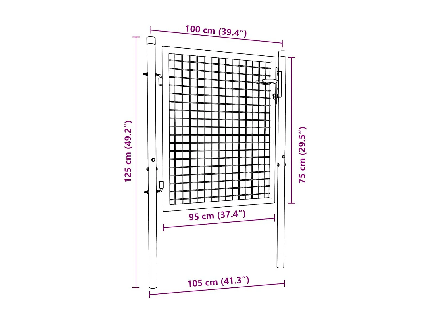 Portail de cl?ture acier 100x75 cm vert