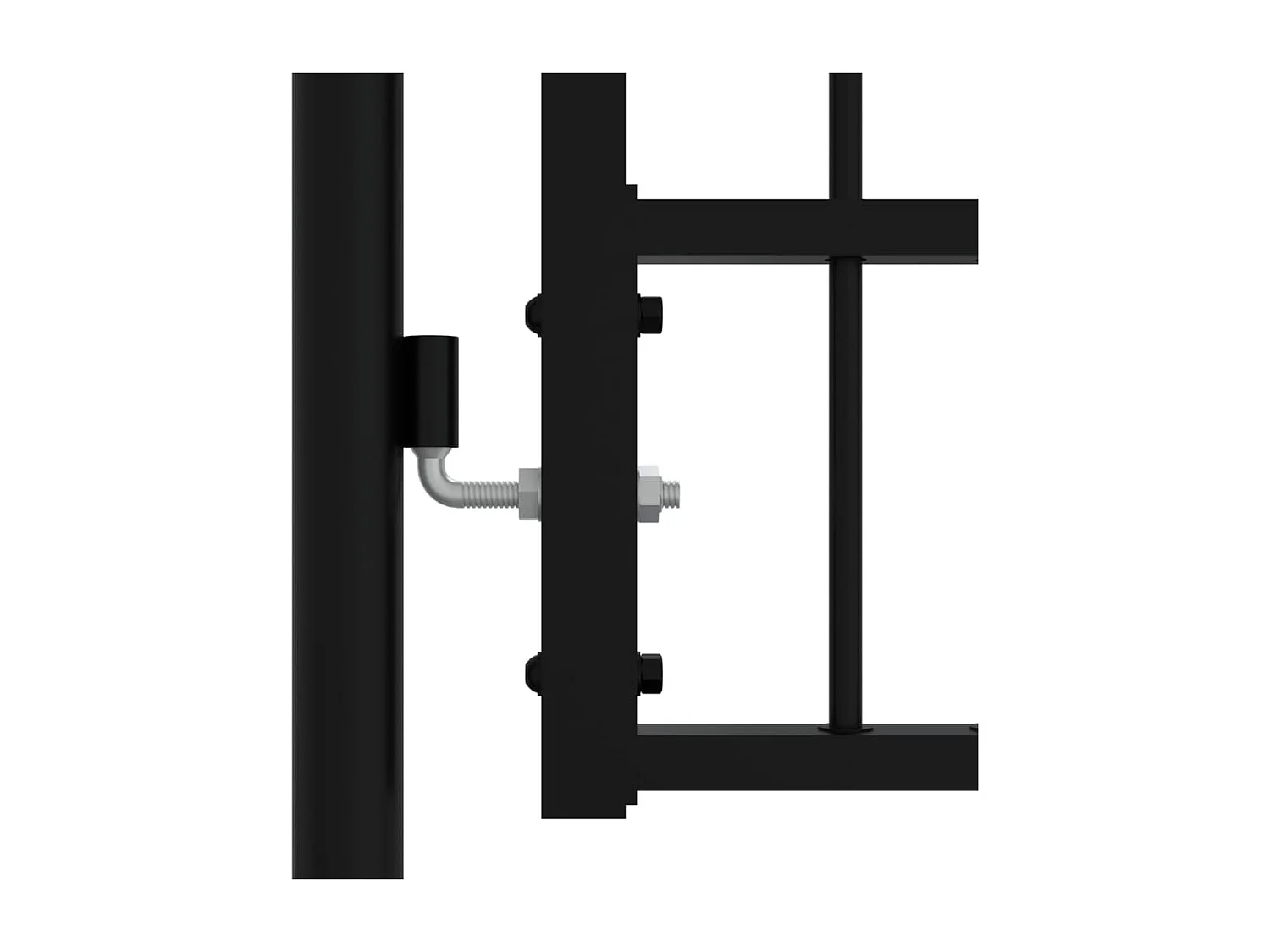 Portail et sommet de lance Noir 406x173 cm Acier enduit poudre