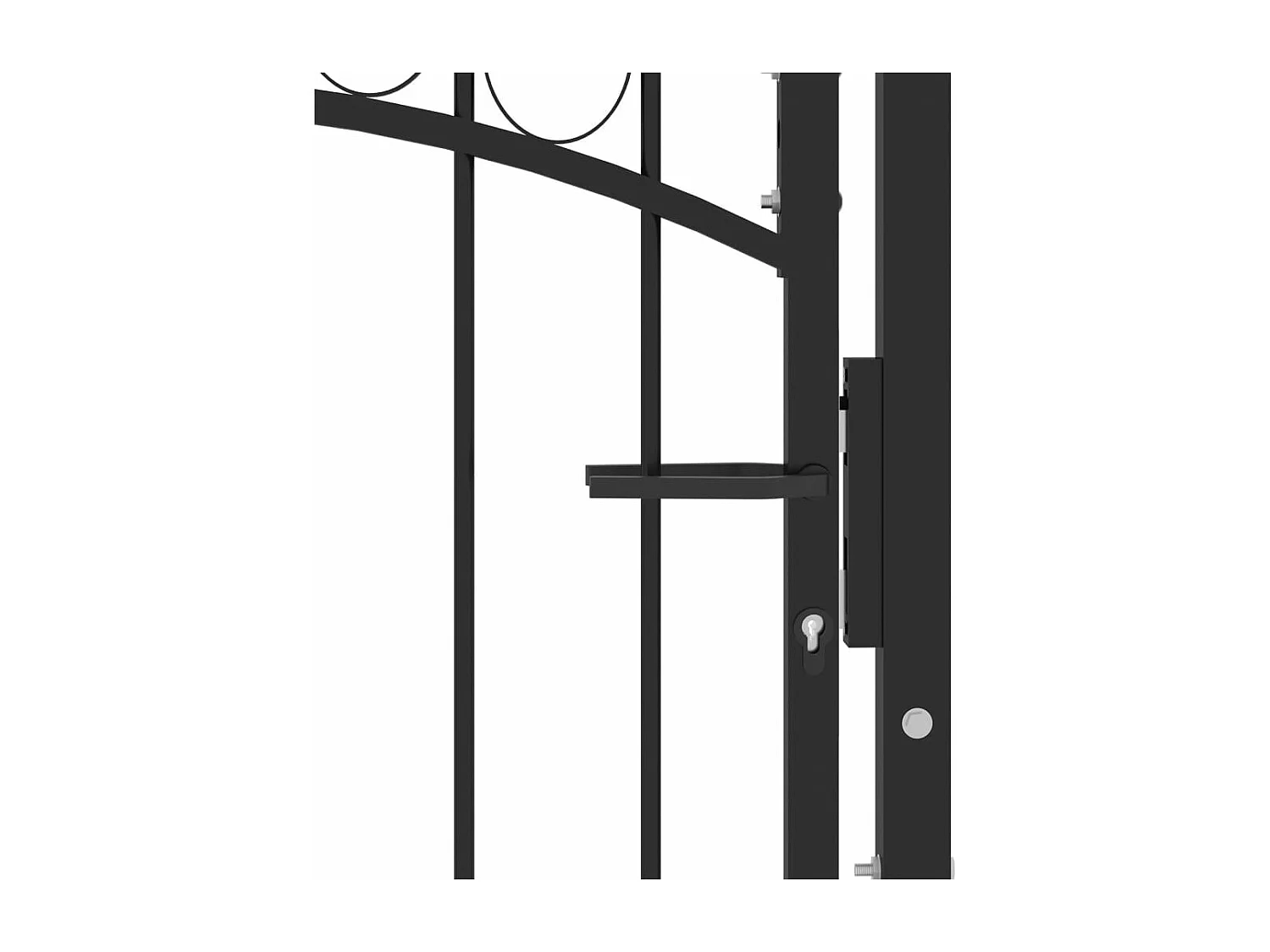 Portail de cl?ture avec dessus arqué Acier 100x125 cm Noir