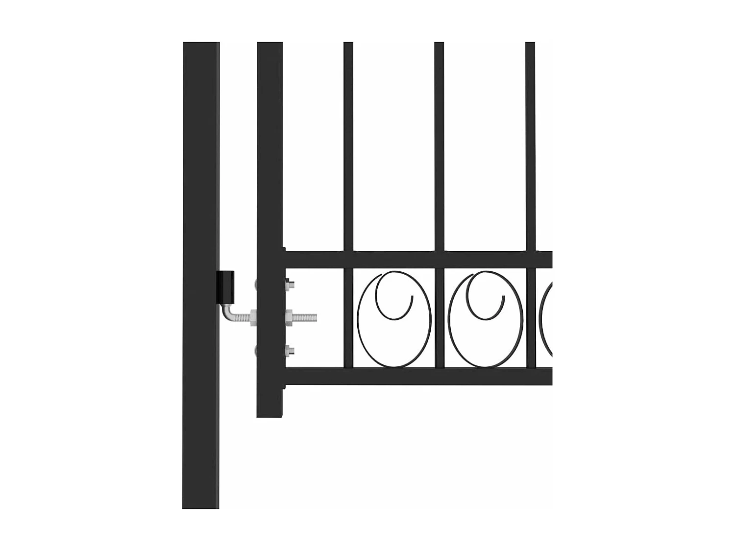 Portail de cl?ture avec dessus arqué Acier 100x125 cm Noir