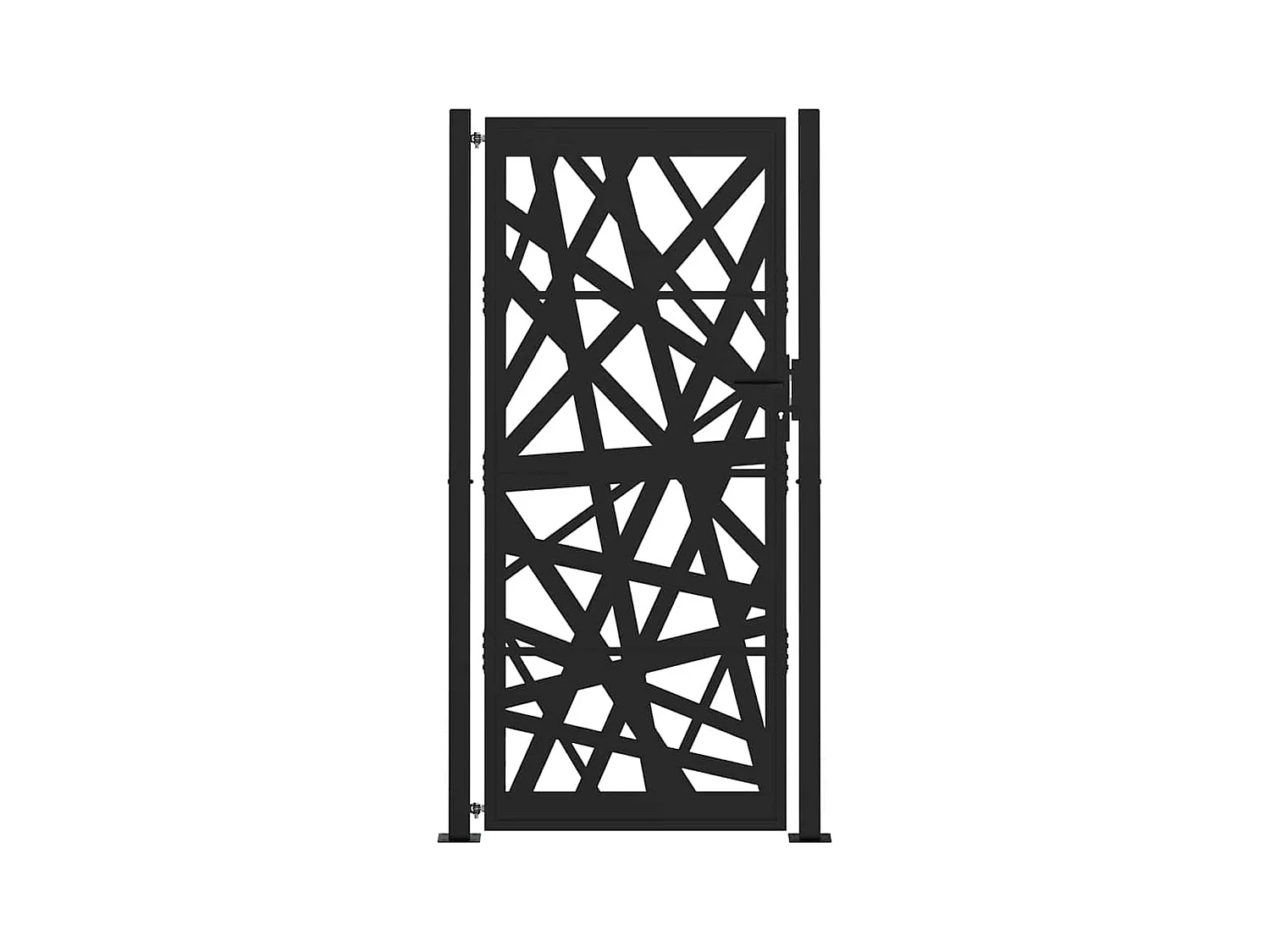Puerta de jardín negra 105x205 cm acero diseño ligero