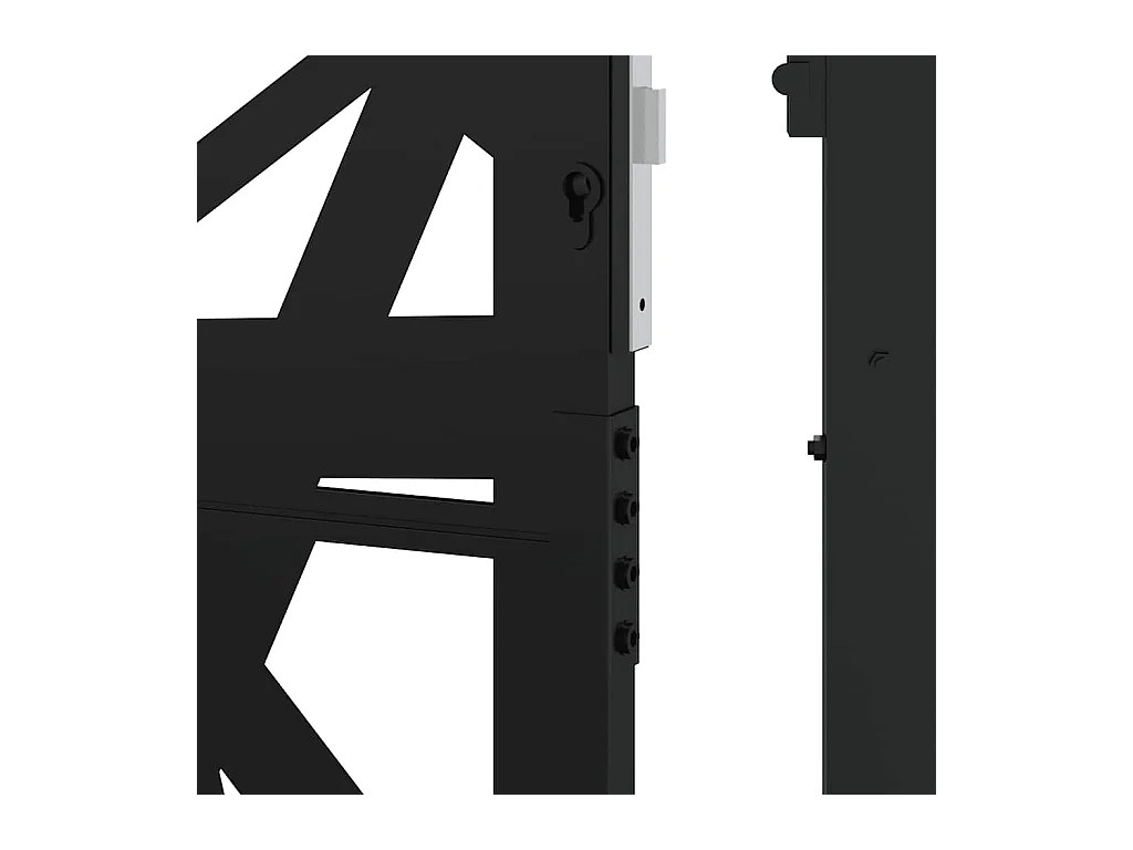 Puerta de jardín negra 105x205 cm acero diseño ligero