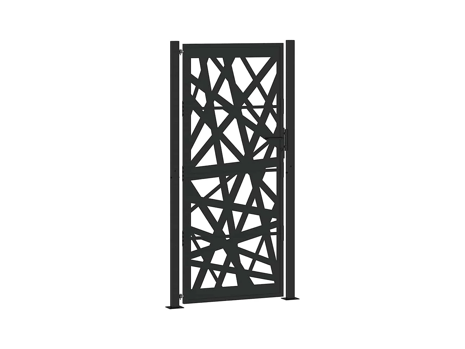 Portail de jardin noir 105x205 cm acier conception de lumière