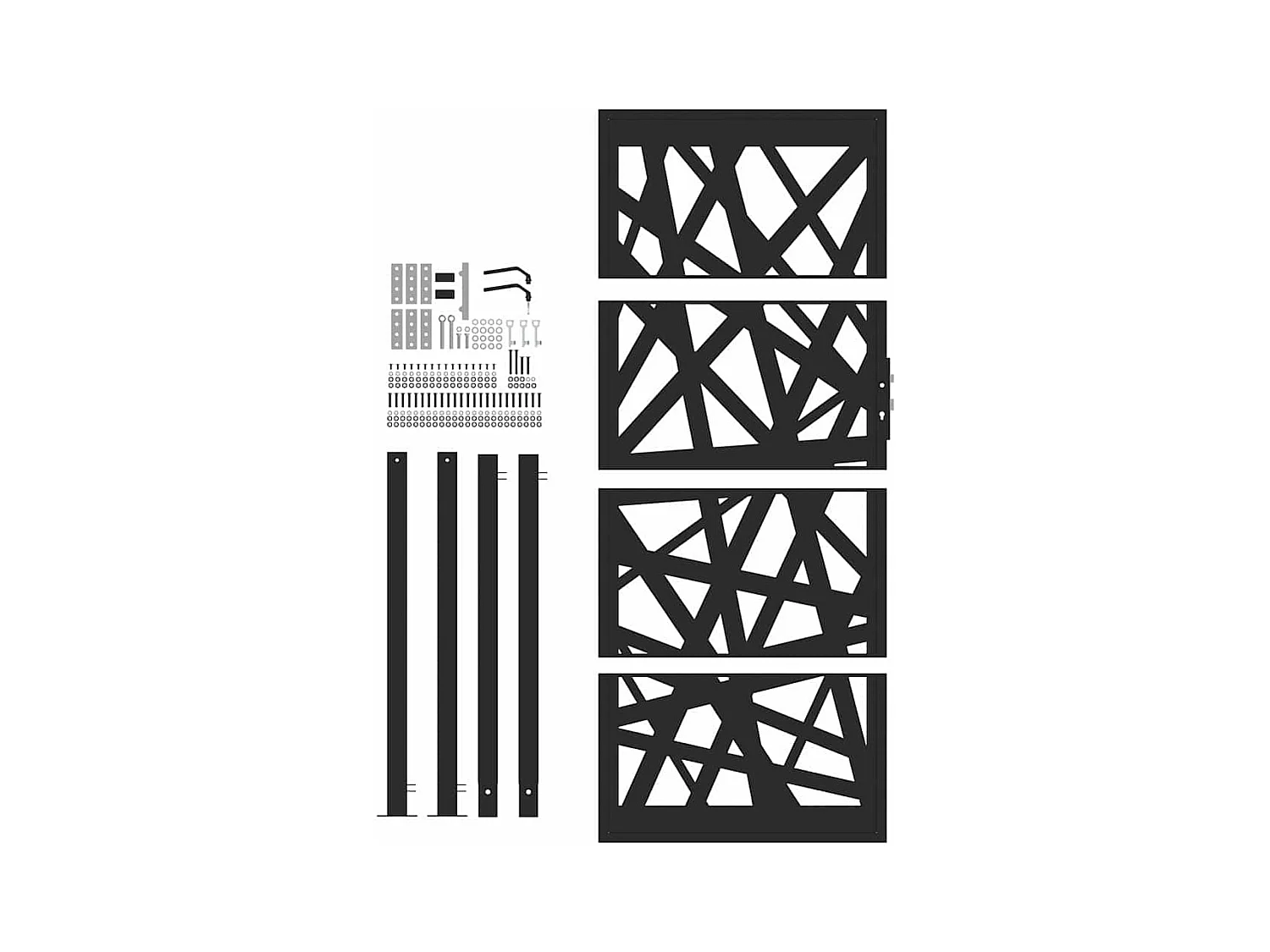 Portail de jardin noir 105x205 cm acier conception de lumière