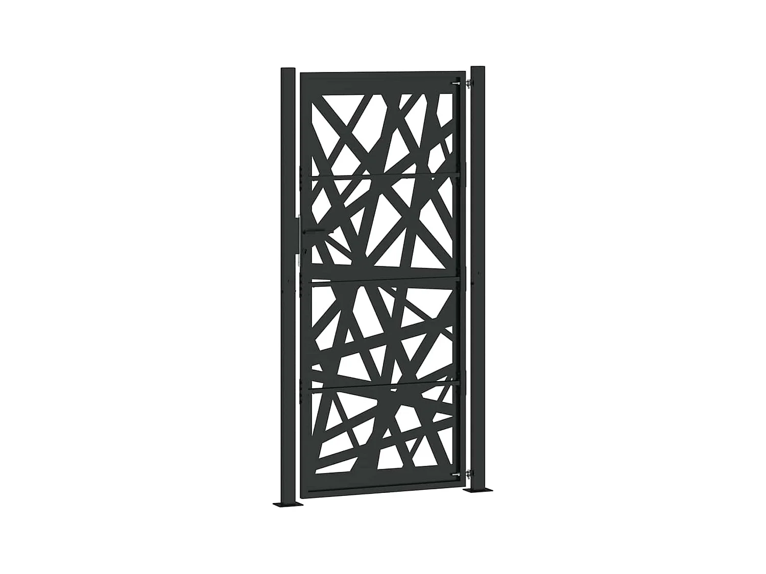 Portail de jardin noir 105x205 cm acier conception de lumière