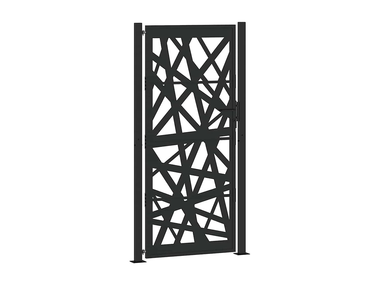 Portail de jardin noir 105x205 cm acier conception de lumière