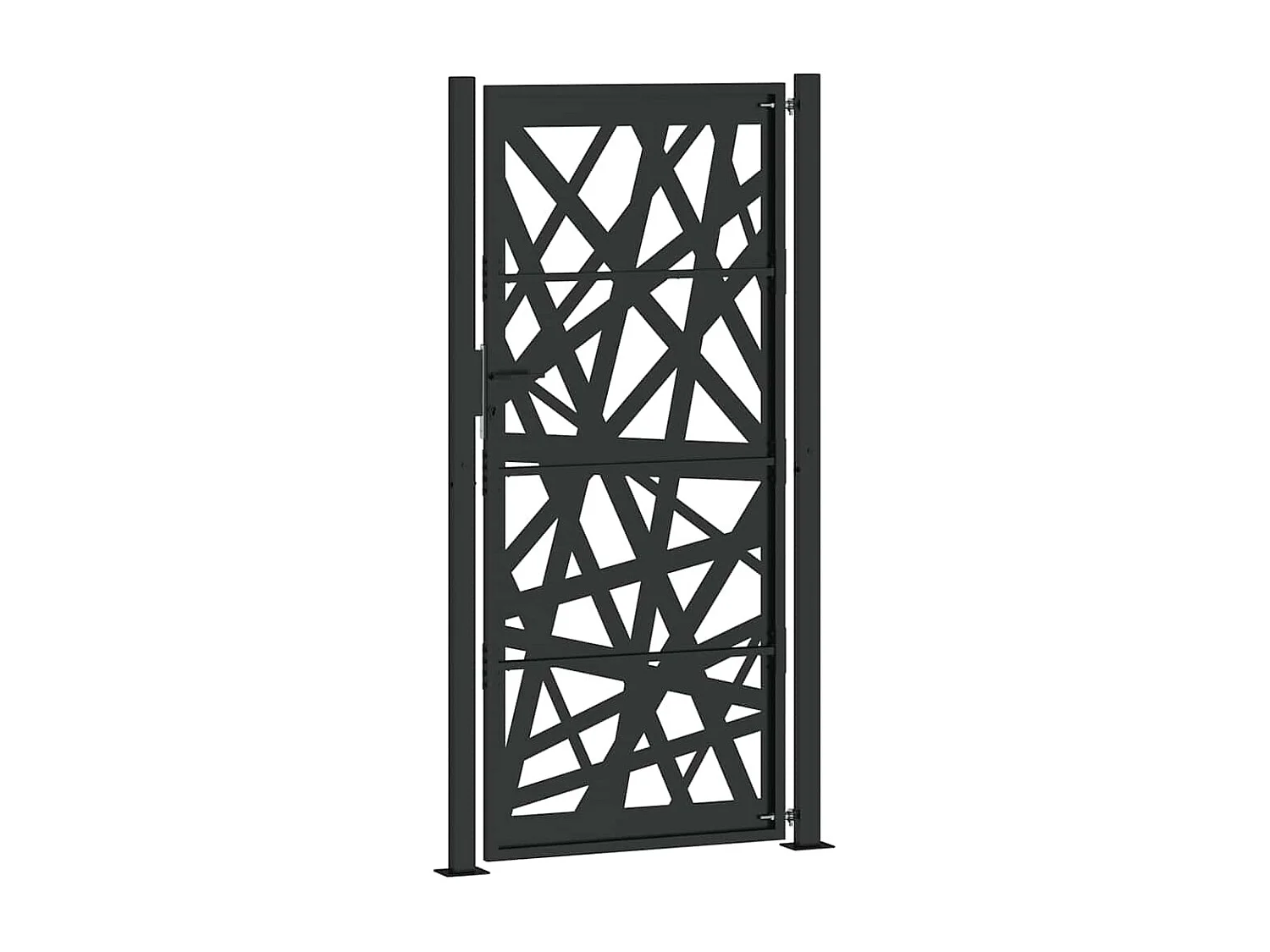 Portail de jardin noir 105x205 cm acier conception de lumière