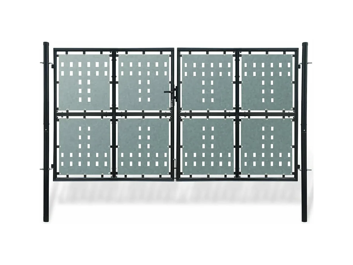 Portail simple de cl?ture Noir 300x200 cm