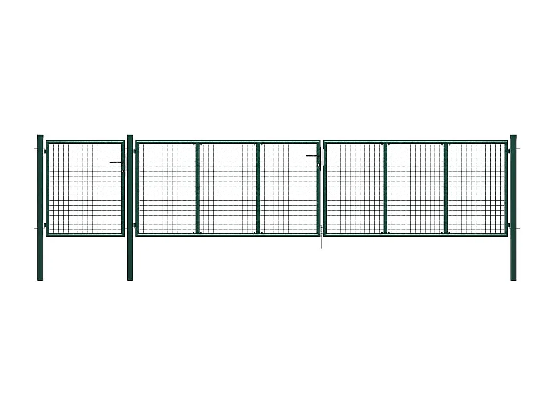 Puerta de jardín de acero 500 x 100 cm verde