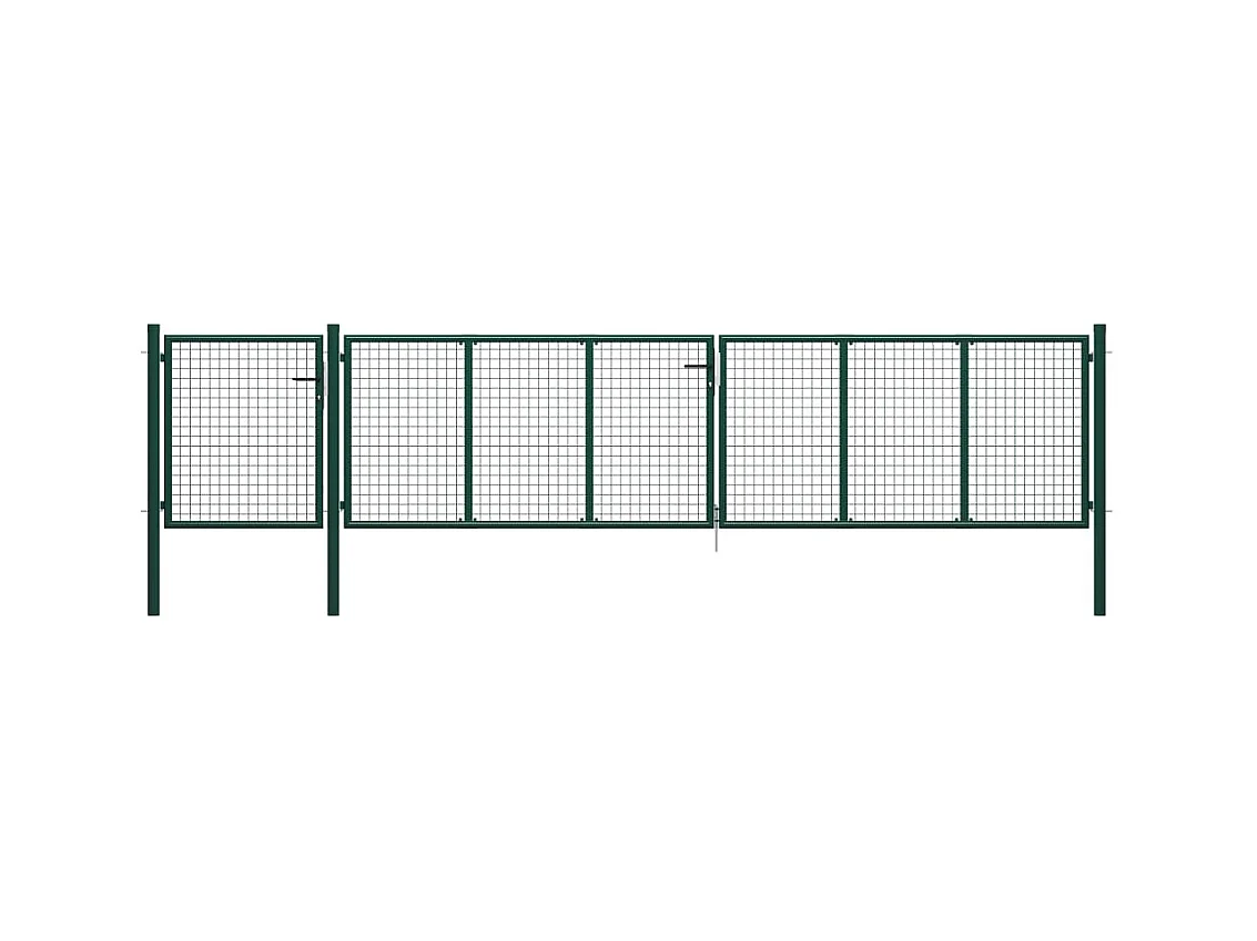 Portail de jardin Acier 500 x 100 cm Vert