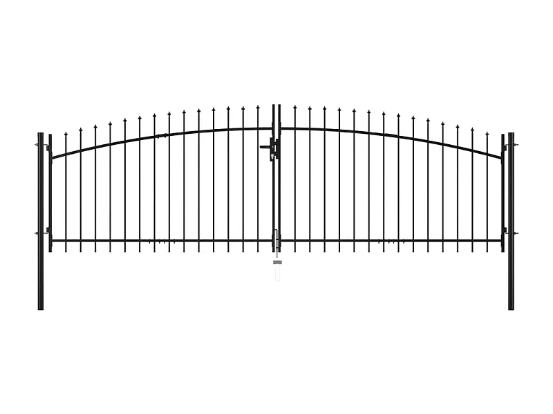 Double portail avec haut sous forme de lance 400 x 200 cm