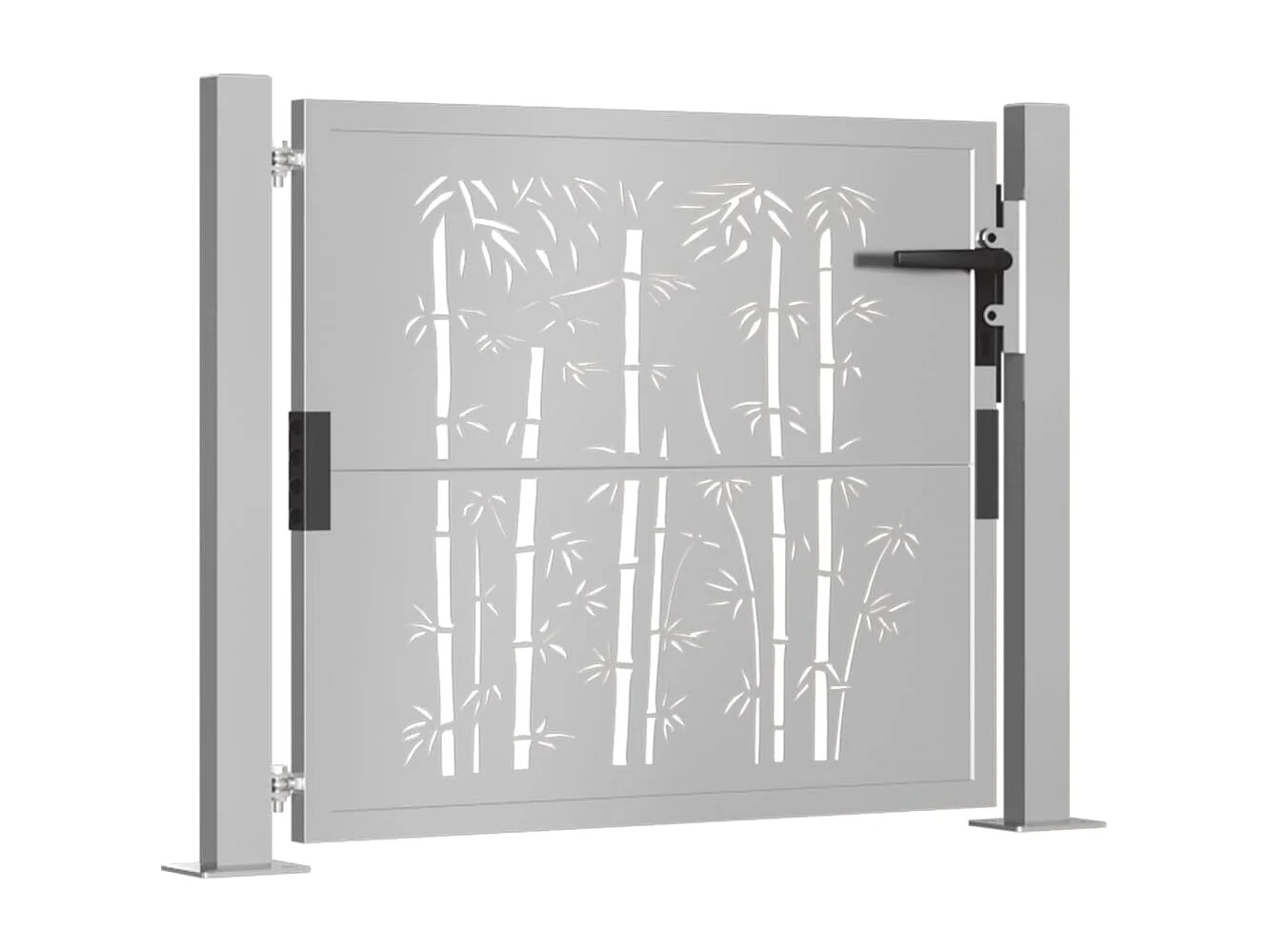 Portão de jardim 105x80 cm aço corten design bambu