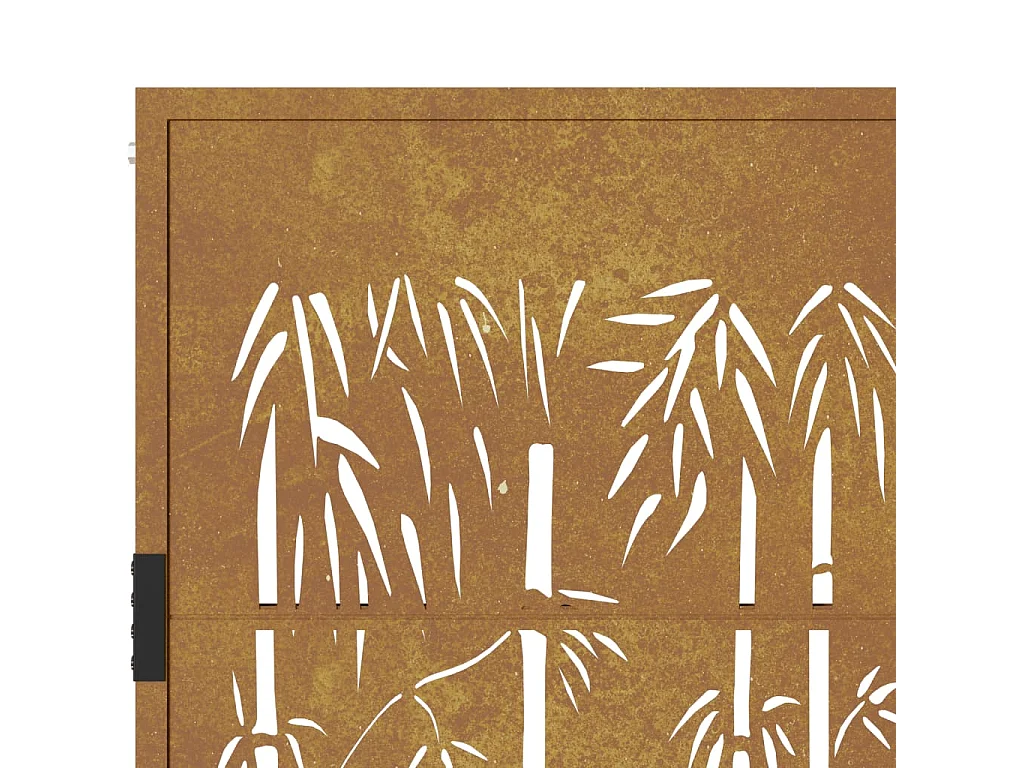 Portail de jardin 105x80 cm acier corten design de bambou