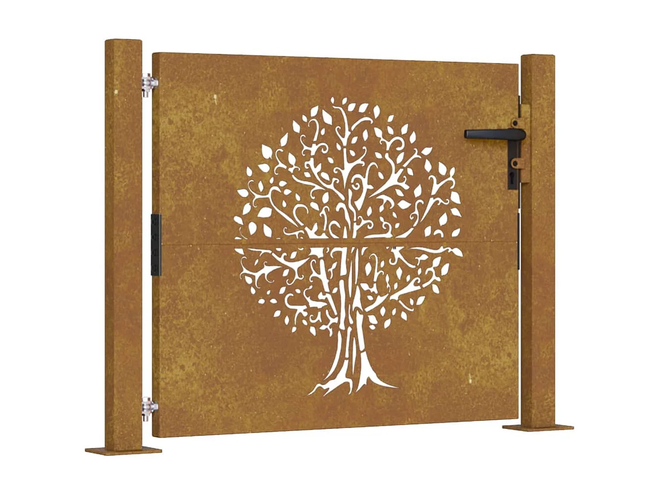 Cancello da giardino 105x80 cm acciaio corten disegno albero