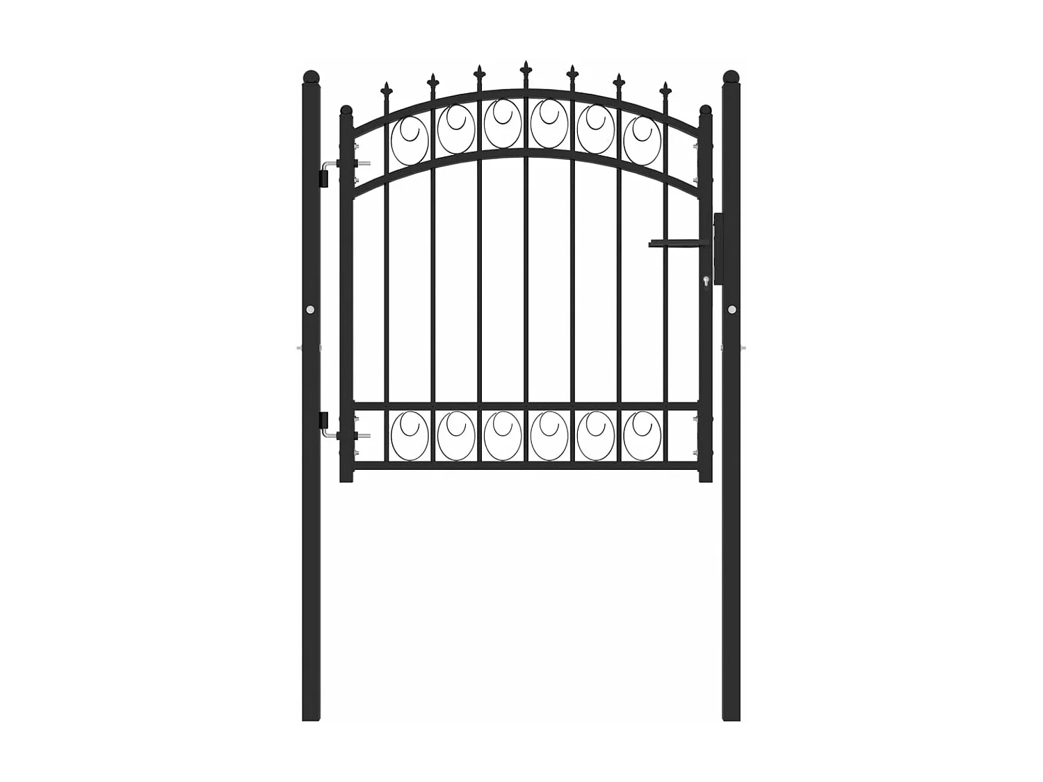 Cancello recinzione con punte Acciaio 100x100 cm Nero