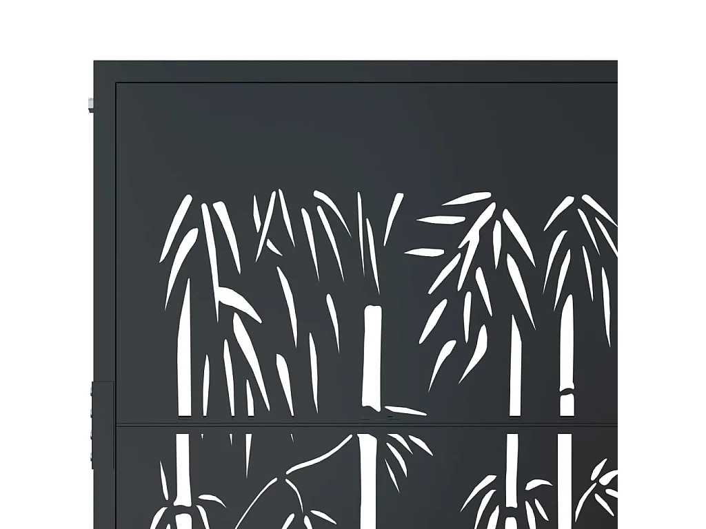 Portão de jardim antracite 105x80 cm aço bambu design