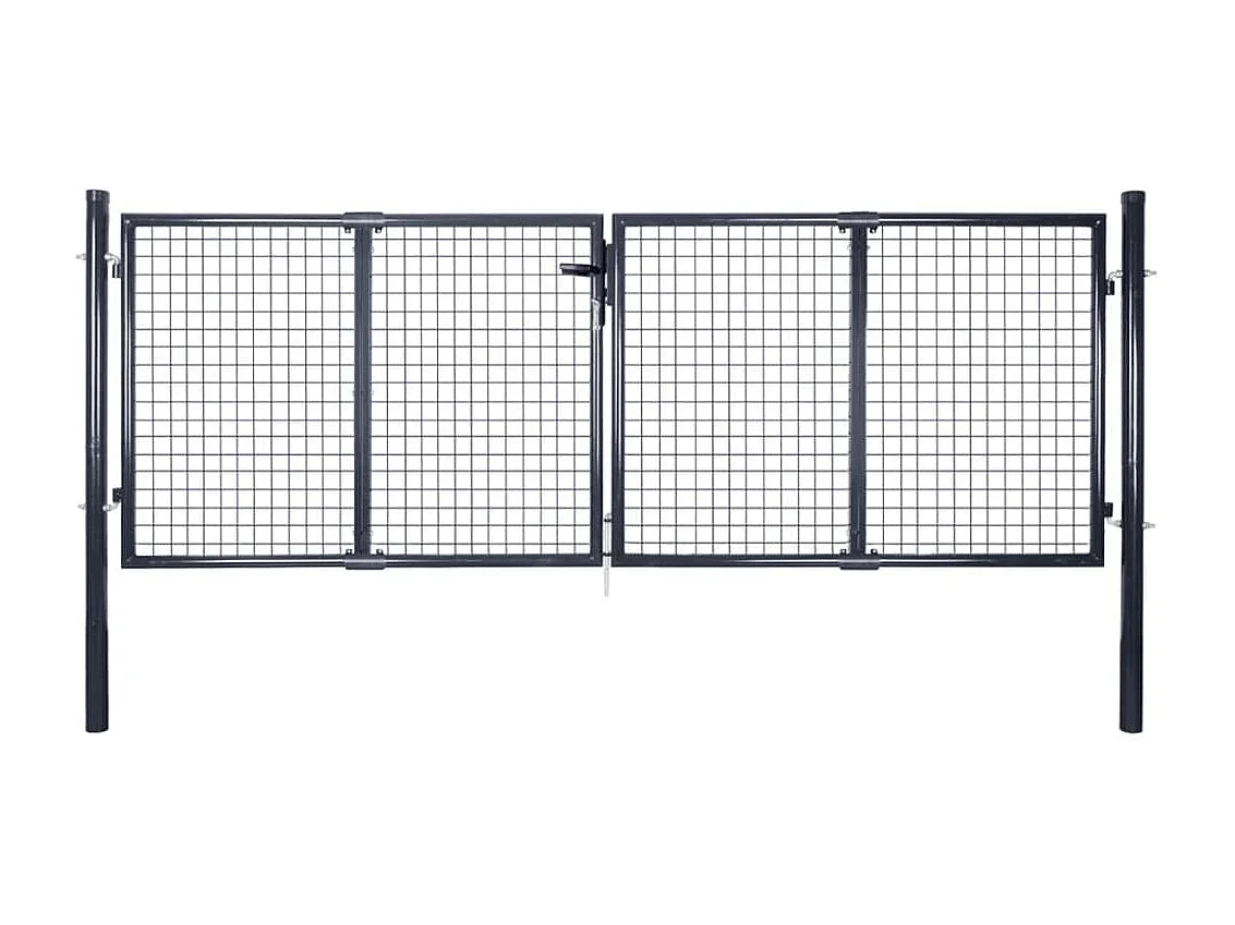 Puerta de malla de acero galvanizado 289x100 cm color gris