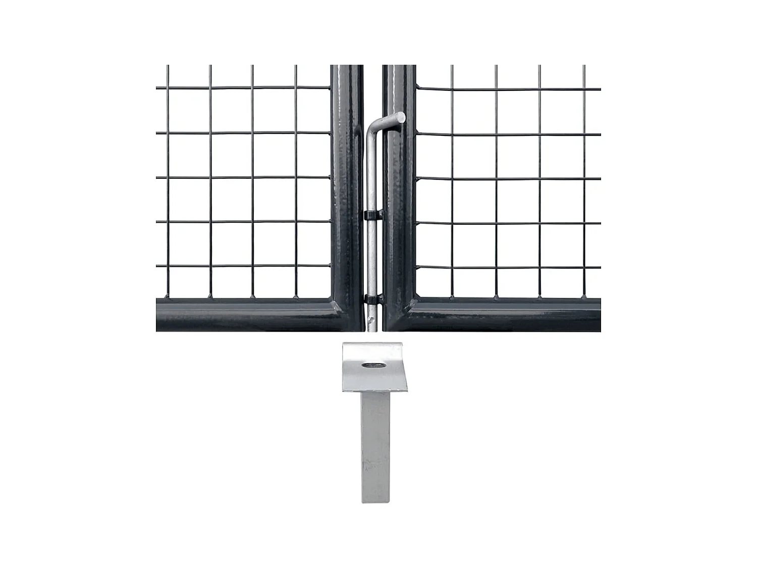 Portail en maille Acier galvanisé 289x100 cm Gris