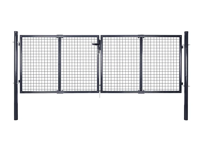 Portail en maille Acier galvanisé 289x100 cm Gris