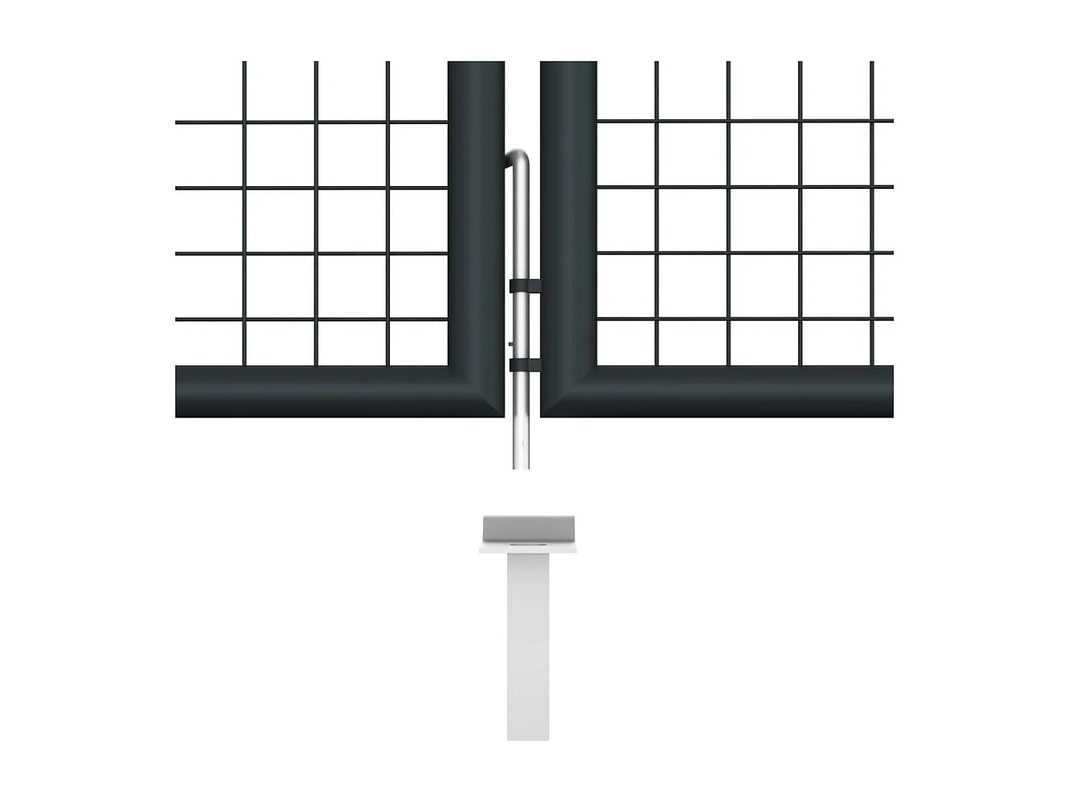 Portail en maille de jardin Acier galvanisé 400 x 150 cm Gris