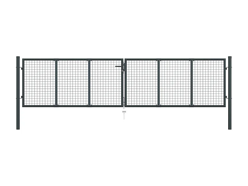 Portail en maille de jardin Acier galvanisé 400 x 150 cm Gris