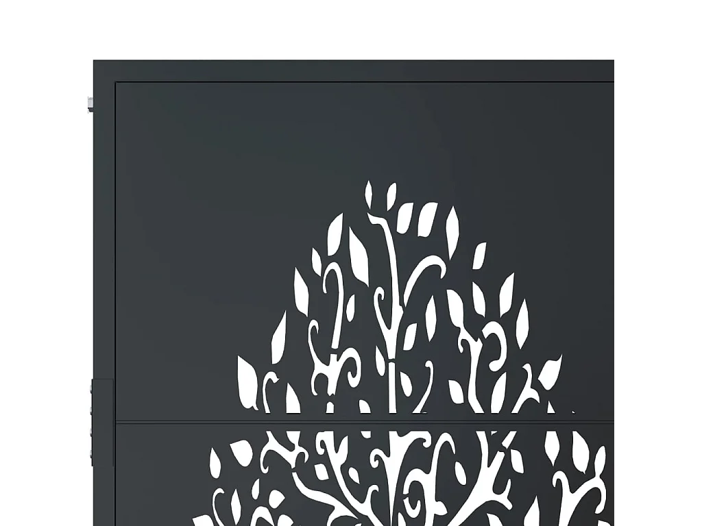 Antraciet tuinpoort 105x205cm stalen boom design